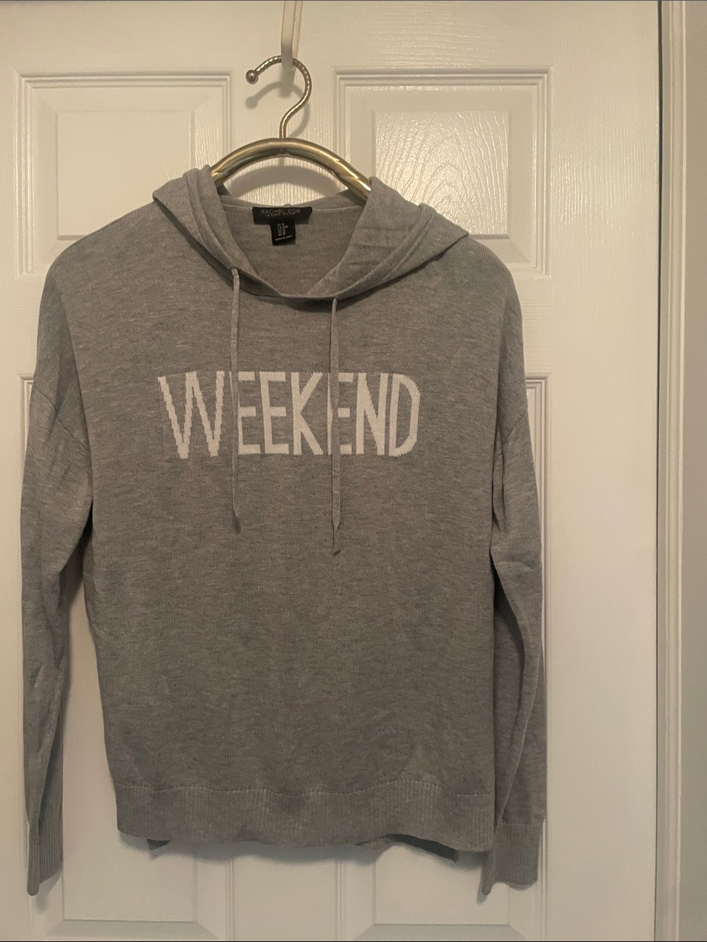 Rachel Zoe Gray 'WEEKEND' Hooded Pullover Sweatshirt